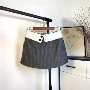 Gonna a trapezio a righe a contrasto a vita alta Primavera Estate New High Street Gonna longuette ampia tutto-fiammifero Abbigliamento donna elegante vintage 1