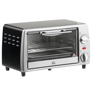 Forno Elettrico Da Tavolo Homcom 10 L 750W Temperatura 230 ℃     36,5X26X22 cm Argento 1