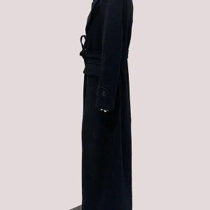 Mauroica Autunno Inverno Cappotto extra lungo nero caldo morbido in lana e misto lana per donna Cappotto di lana allentato casual lungo fino al pavimento 1