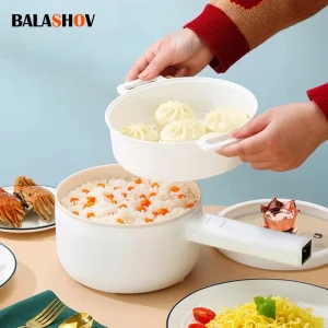 1.6L Fornello di Riso Multi Fornello Antiaderente MultiCooker Riso Al Vapore Pentola Calda Fornelli Elettrici Singolo Doppio Strato cucina di Casa 220V 1