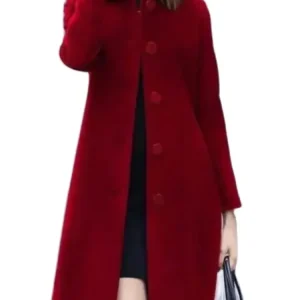 1 pz/lotto stile di lusso Cappotto di Lana Nuovo Autunno Inverno di Media Lunghezza monopetto Sottile Cappotto di Lana Misto Rosso Blu Nero 1