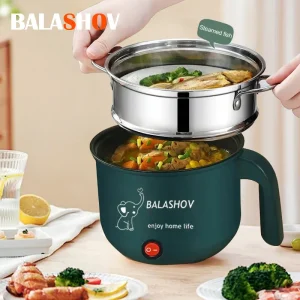 Mini fornello elettrico antiaderente da cucina doppia pentola calda pentola elettrica multifunzione a vapore per la casa 1-2 persone spina europea 1