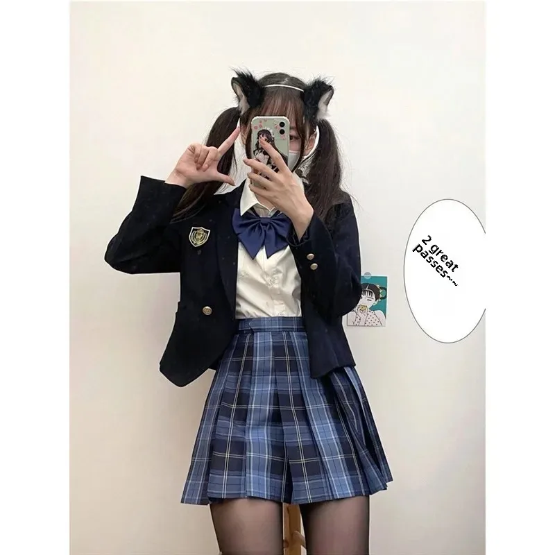 Gonna da donna stile preppy originale JK scozzese a maniche corte, design a pieghe, moda estiva casual in stile giapponese 4