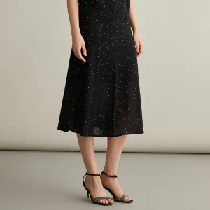 BC615 Abbigliamento da donna di lusso di alta qualità Abbigliamento da donna Gonne a trapezio in lino di seta con paillettes lavorate a maglia 1