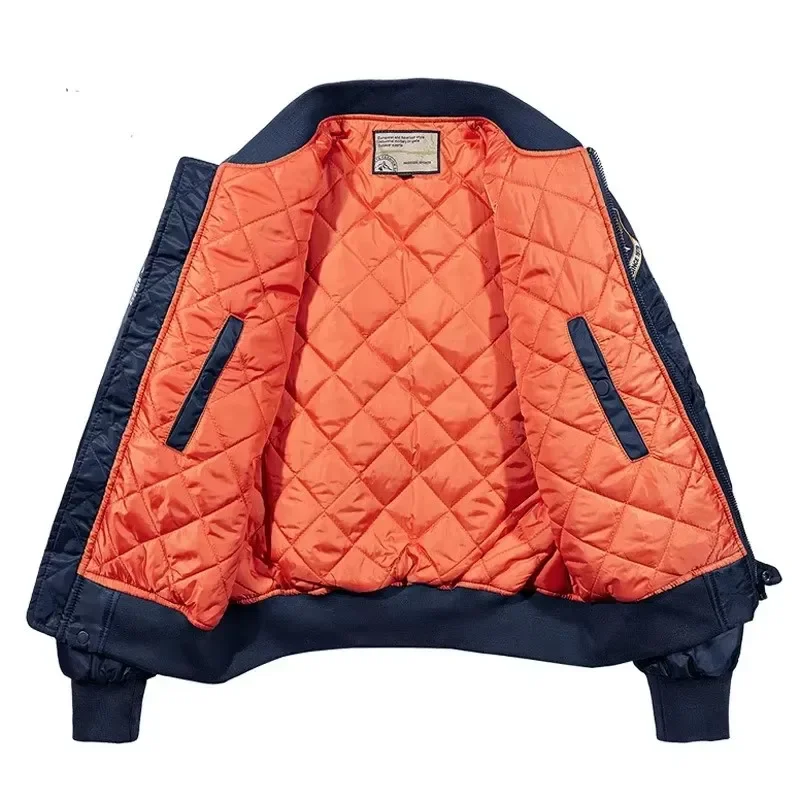 Nuovi uomini invernali addensano giacche da volo calde Air Force Aggiungi cotone ricamo Parka cappotto bomber casual capispalla maschile 5