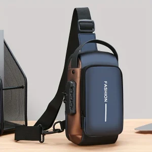 Elegante borsa a tracolla da uomo: tessuto Oxford resistente, marsupio a tracolla con tasca per telefono, chiusura con cerniera per i pendoli quotidiani 1