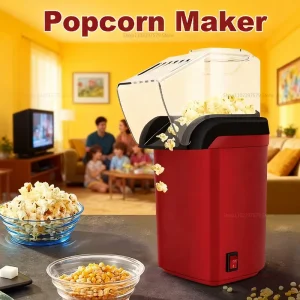 2026 Macchina per popcorn elettrica premium Popper per mais ad aria calda Riscaldamento rapido Macchina per snack per home theater Design elegante per la notte di film 1