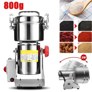 Smerigliatrice elettrica per cereali ad alta potenza 800G/2500G Smerigliatrici per spezie oscillanti in acciaio inossidabile per erbe, cereali, spezie, mais 1