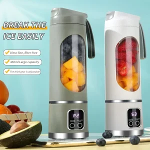2025 Nuovo Ricarica Domestica MINI Spremiagrumi Elettrico di Ghiaccio Tritato Motore Potente 450ML Display Digitale di Grande Capacità Tazza di Succo 1