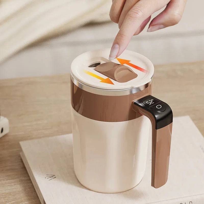 Tazza di miscelazione da 400 ml Display a LED della temperatura Tazza da caffè Tazza da caffè con agitazione magnetica rotante in acciaio inossidabile 316 Tazza con agitazione automatica per caffè al latte 5