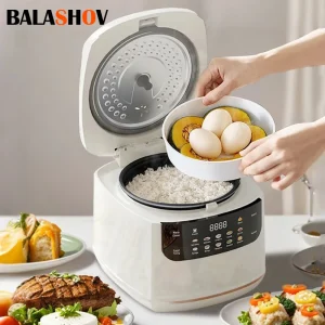 Fornello di riso elettrico 2L 1-3 persone Multi fornello Pentola antiaderente Multicooker meccanico intelligente Mini pentola di riso al vapore per la casa 1