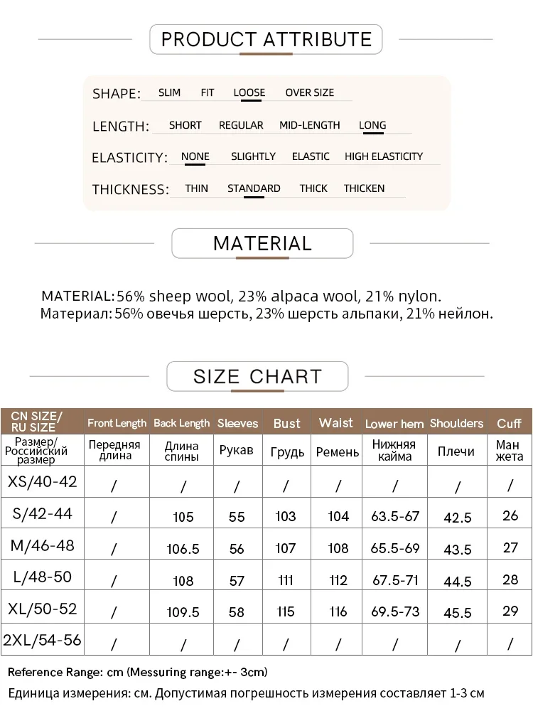 AMII Minimalismo Cappotto in lana alpaca da donna Classico doppio petto 2025 Giacca invernale in lana double face Cappotto lungo 12444126 6