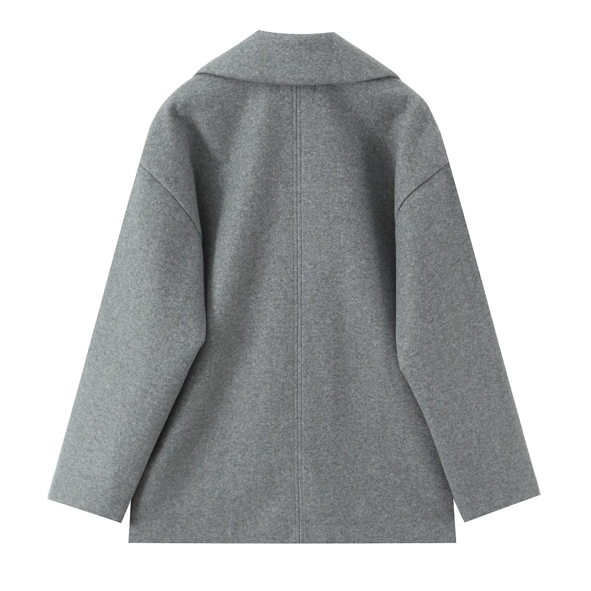 2025 Autunno Nuovo Cappotto da donna Colletto del vestito Temperamento minimalista Cappotto a maniche lunghe stile fibbia ampio e versatile 3