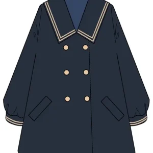 Blu autunno Lolita cappotto cappotti di lana College giapponese peluche addensato Jk uniforme soprabito Cosplay Vintage Harajuku Kawaii gotico 1