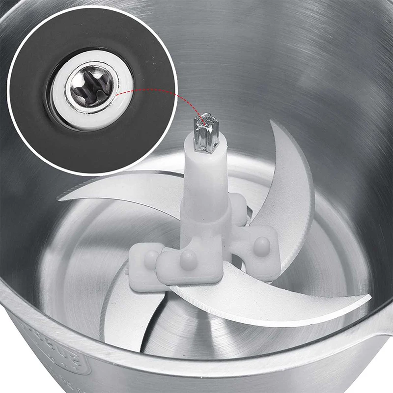 Tritacarne elettrico 2L/3L, tritatutto e frullatore per alimenti in acciaio inossidabile da 300 W per cucina, robot da cucina multifunzione e tritatutto a 2 velocità 3