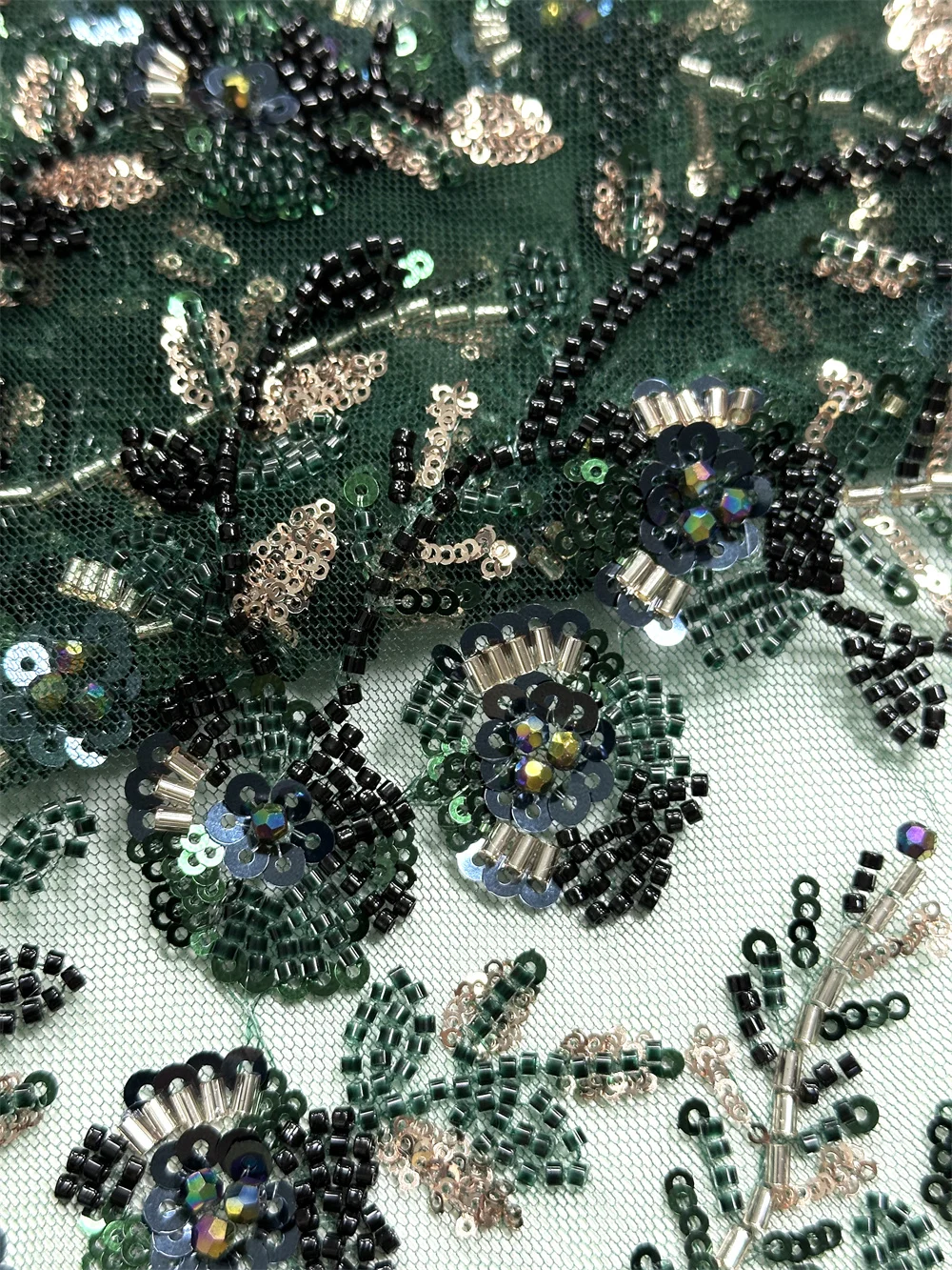 Elegante tessuto di pizzo a rete con paillettes francesi 2025 Maglia africana nigeriana di alta qualità Abito da cerimonia nuziale scintillante Tessuto da donna 3