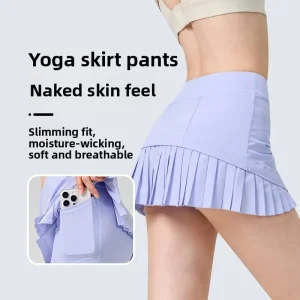 LULU Sensation Gonna da golf da tennis Pantaloncini da yoga sportivi a pieghe da corsa Anti-luce con tasche Gonna corta da donna 1