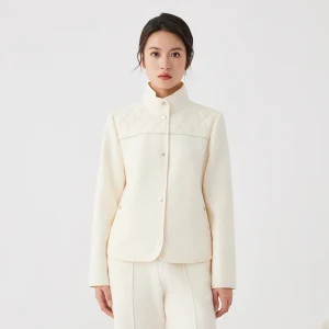 K2699X Giacca trapuntata in misto lana e cotone di fascia alta Capispalla su misura minimalista per uno stile chic senza sforzo 1