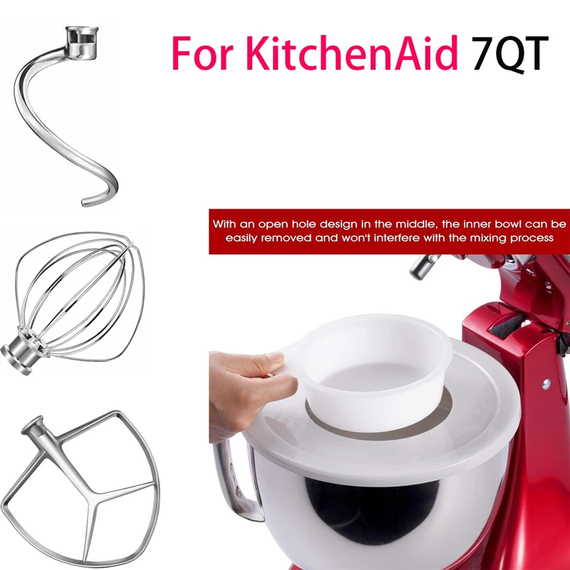 Per Kitchenaid5 6 7 Quart Mixer Aiuto Parti di fissaggio AccessoriStand Mixer Filo Frusta e Gancio per impastare e Mixer Aiuto Paddle 4