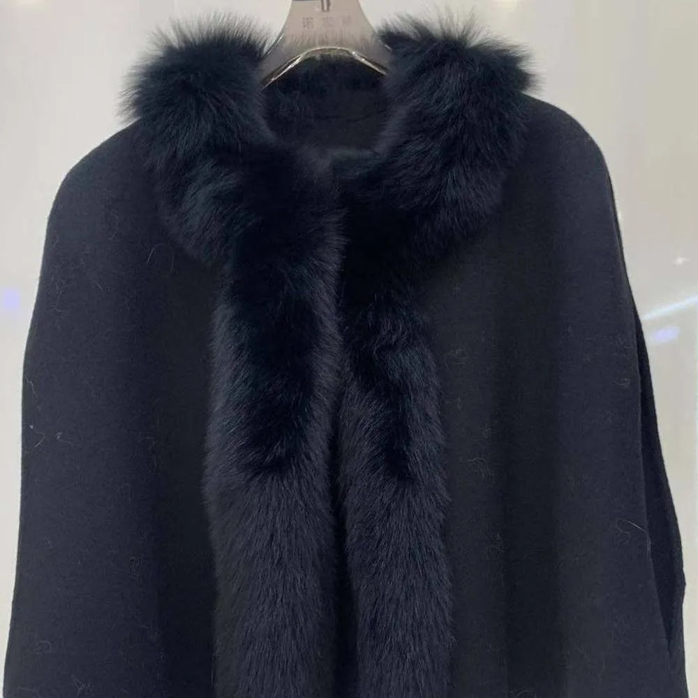 2025 alta qualità autunno e inverno nuovo mantello di pelliccia di volpe cappotto di lana double face cappotto di lana femminile 4