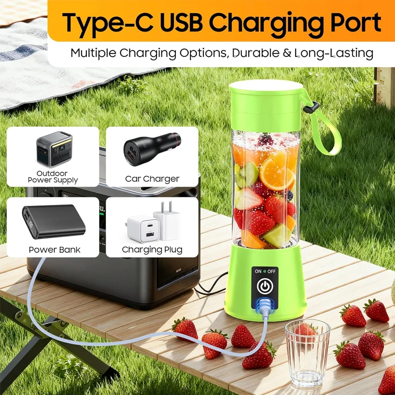 Spremiagrumi portatile Spremiagrumi misto frutta e verdura Ricarica USB Spremiagrumi wireless Elettrodomestico adatto per viaggi e fitness 5