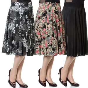 Gonna in vita elastica in seta di ghiaccio da donna Gonne estive corte da ballo quadrato Gonne di media lunghezza Abbigliamento da donna alla moda 1