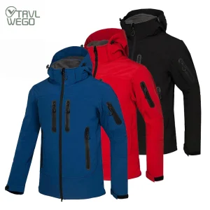 TRVLWEGO Donna Uomo Trekking Giacca da campeggio Giacca a vento con cappuccio Soft Shell Inverno caldo Trekking Casual Sport all'aria aperta Cappotto da arrampicata 1