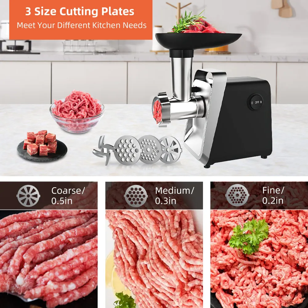 Tritacarne elettrico Potente Max 750W Tritacarne per carichi pesanti Tritacarne per salsicce Robot da cucina in acciaio inossidabile Riempitrice per salsicce 2