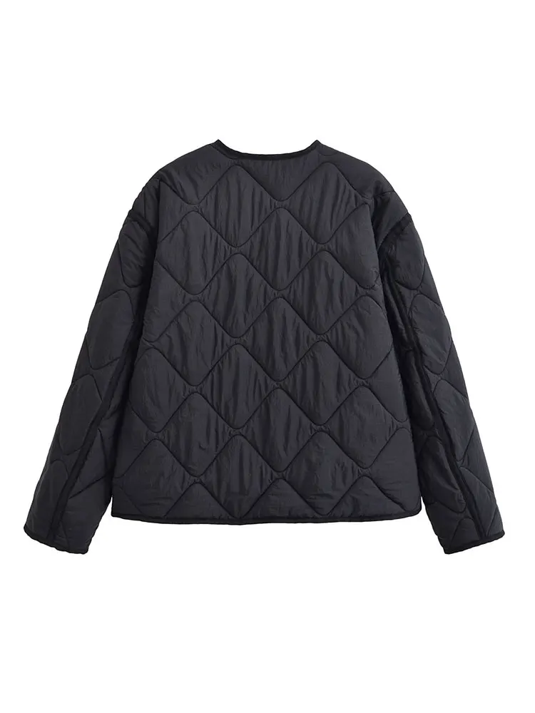 Nlzgmsj Autunno Inverno Donna Solido monopetto O-Collo Giacca Moda Cappotto a maniche lunghe Street Casual Giacca corta 3