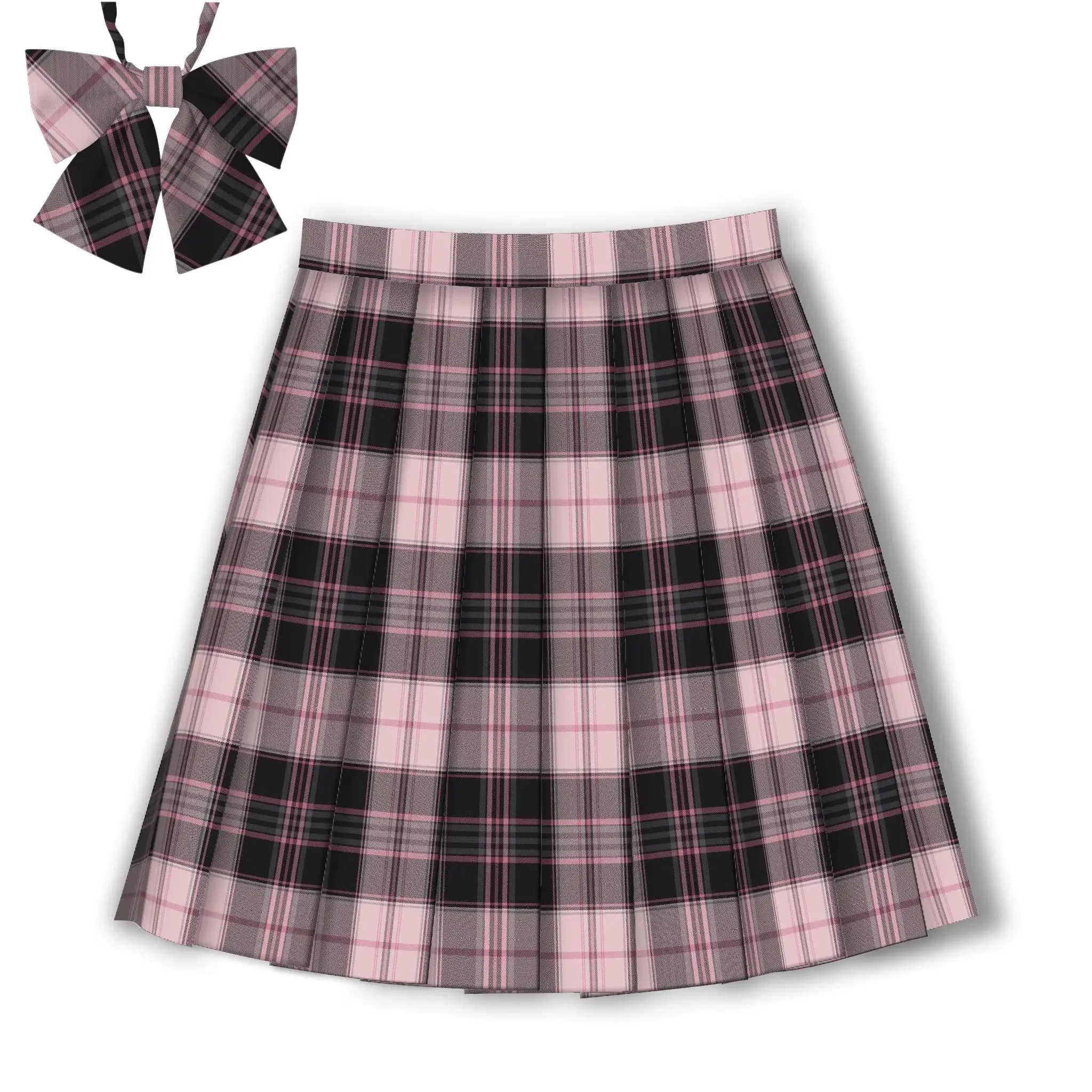 Minigonna scozzese uniforme da studente originale con decorazione a fiocco Autunno Inverno Dolce stile fresco Sci a mezza lunghezza moda college giapponese 4