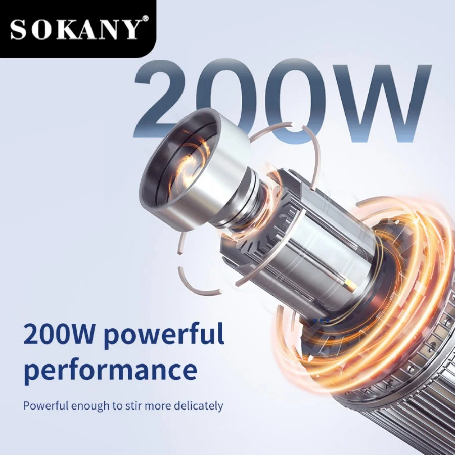 SOKANY1724 bastoncino da cucina domestico, bastoncino per mescolare elettrico, frullino per le uova portatile multifunzione, spremiagrumi 2