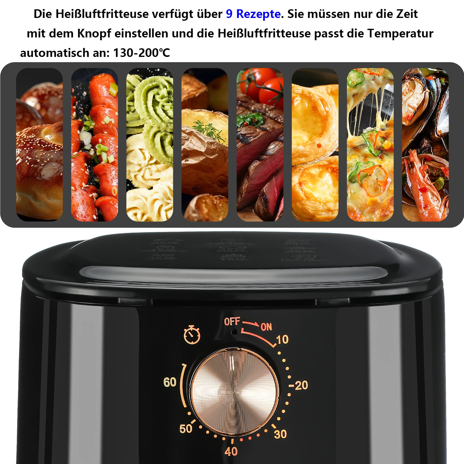 Friggitrice ad aria Friggitrice elettrica multifunzionale intelligente di grande capacità per uso domestico Macchina per patatine fritte Forno elettrico completamente automatico 4