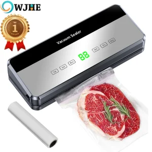 OWJHE Sigillatrice sottovuoto elettrica Taglierina incorporata Sigillo per alimenti da cucina Pulsante a sfioramento Sigillatura per alimenti secchi/umidificati Macchina per imballaggio sottovuoto 1