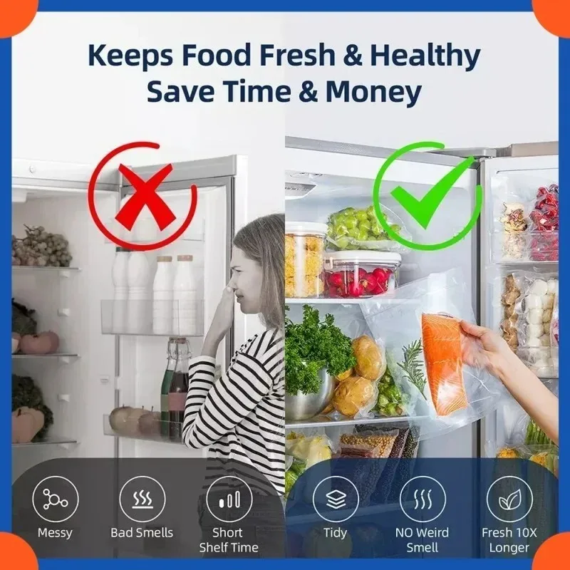 Sigillatrice sottovuoto elettrica Taglierina incorporata One Touch To Operare Macchina confezionatrice sottovuoto Strumento per la conservazione degli alimenti da cucina domestica 4