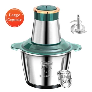 Tritacarne elettrico da 2 litri Tritacarne in acciaio inossidabile 304 Affettatrice di verdure multifunzionale Chopper Tritacarne Robot da cucina per bambini 1