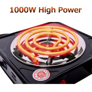 Fornello elettrico da 1000 W Bruciatore di ferro Piastra riscaldante Fornello da cucina portatile Riscaldatore per caffè Zuppa di latte Durevole Ascendibile Rapido 1