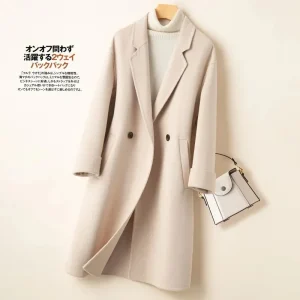 Cappotto classico in lana doppiopetto di media lunghezza stile donna autunno inverno nuovo arrivo modello drago e fenice 1