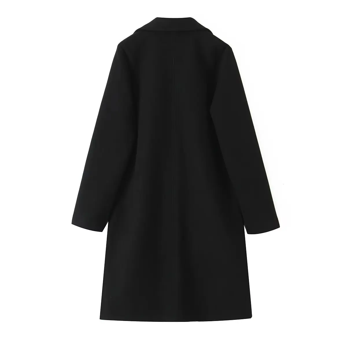 cappotto da donna con colletto a maniche lunghe tinta unita autunno nuova calda giacca cappotto di lana 5