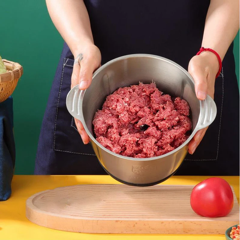 Tritacarne elettrico da 2 litri Tritacarne in acciaio inossidabile 304 Affettatrice di verdure multifunzionale Chopper Tritacarne Robot da cucina per bambini 2