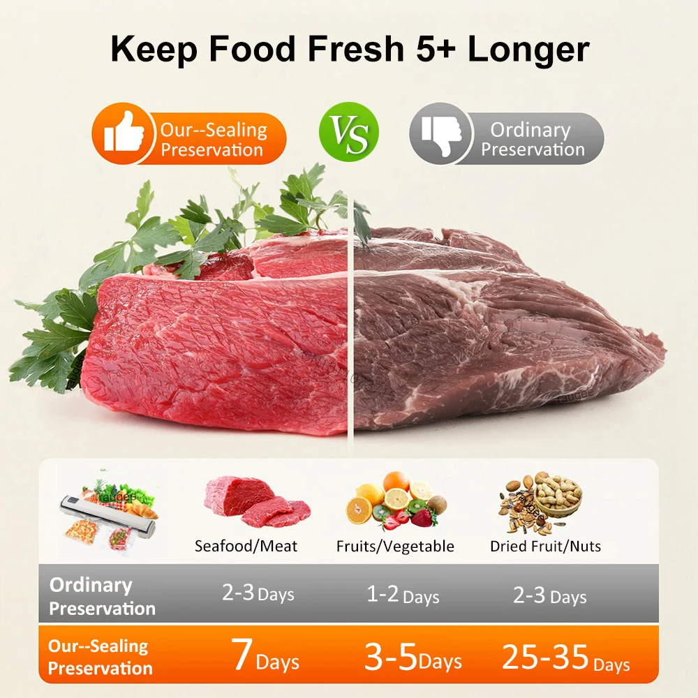 Confezionatrice sottovuoto portatile Sigillatrice sottovuoto per alimenti con sacchetti sottovuoto Macchina confezionatrice fresca per alimenti secchi/umidificati 4