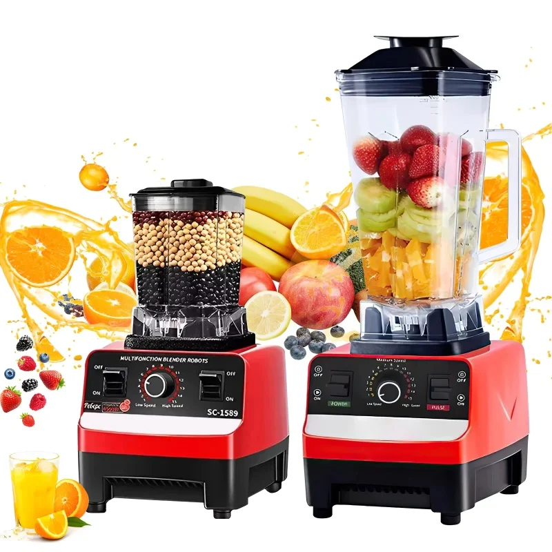 Frullatore elettrico 2 in 1 Frullatore commerciale resistente ad alta potenza da 2000 W Robot da cucina Frullati di ghiaccio Frullatore fisso da cucina 1