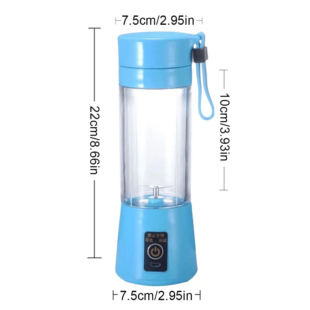 Frullatore per frullati da 400 ml con mini spremiagrumi elettrico a 6 lame Frullatore multifunzionale per frappè per viaggi in ufficio a casa 6