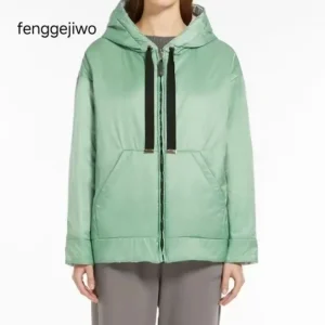 Giacca con cappuccio con cerniera Fenggejiwo, cappotto su due lati, ultima 24 anni, ultima giacca da baseball in seta di velluto color cammello, interno 100% seta 1