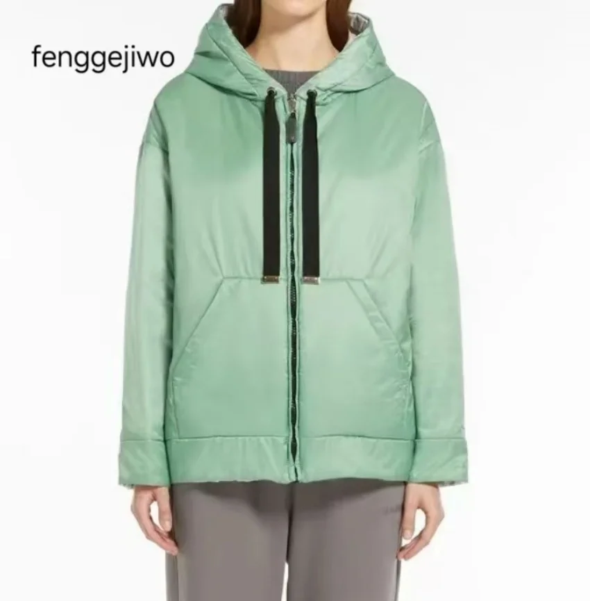 Giacca con cappuccio con cerniera Fenggejiwo, cappotto su due lati, ultima 24 anni, ultima giacca da baseball in seta di velluto color cammello, interno 100% seta 1