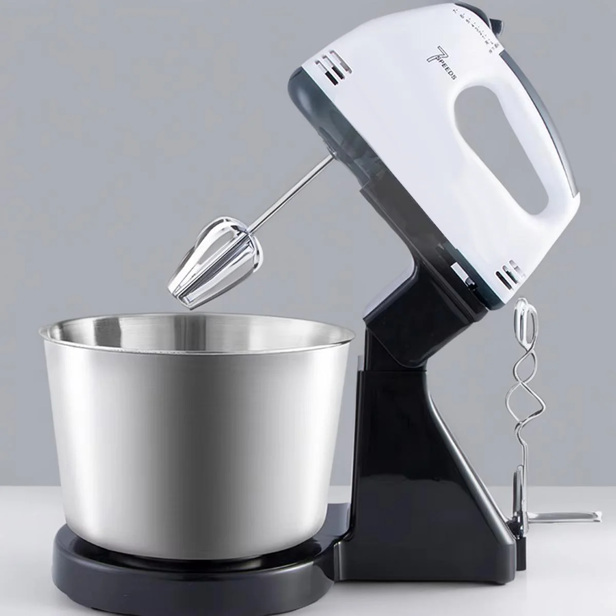 Macchinari da cucina 1 pezzo, miscelatore verticale da cucina elettrico multifunzionale, con gancio per impastare, frullino per le uova e robot da cucina. 5
