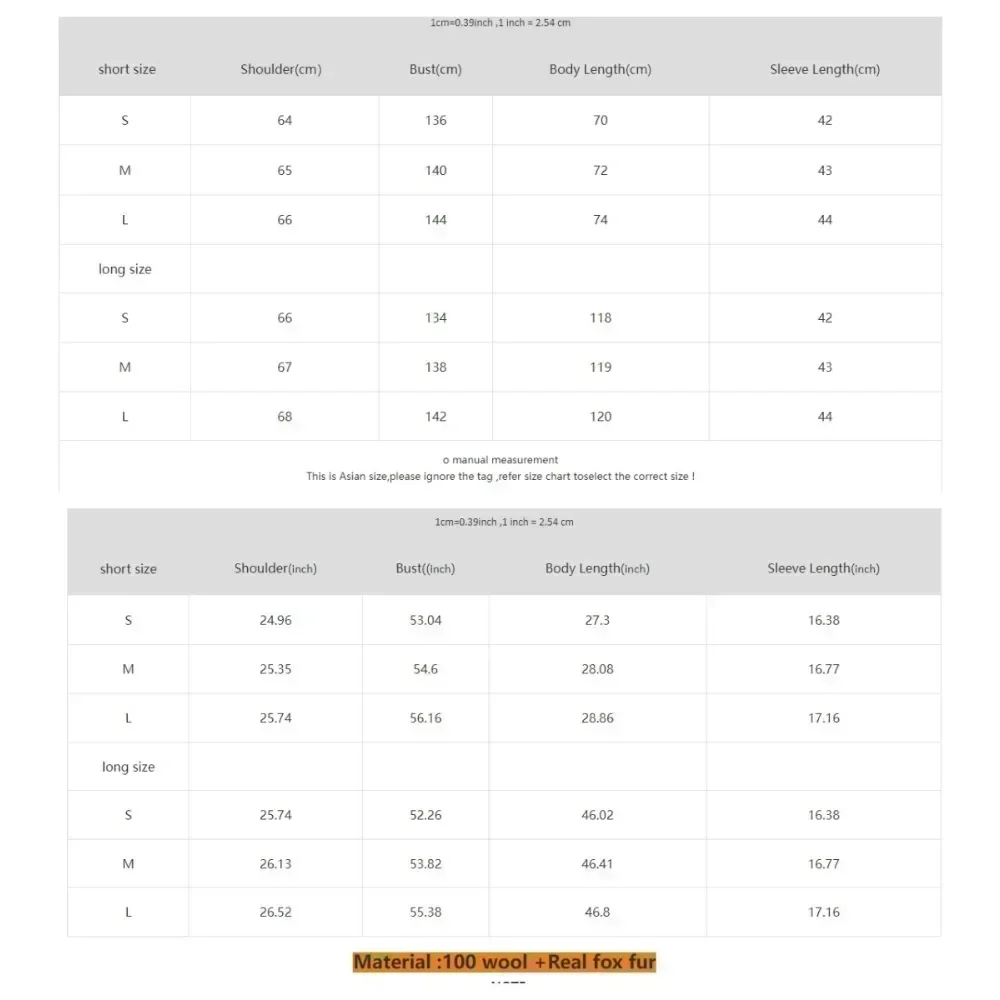 Cappotto in cashmere Giacca in lana double face Donna Polsini rimovibili Giacca in pelliccia di volpe Temperamento invernale Cappotto corto e lungo in vera lana 6