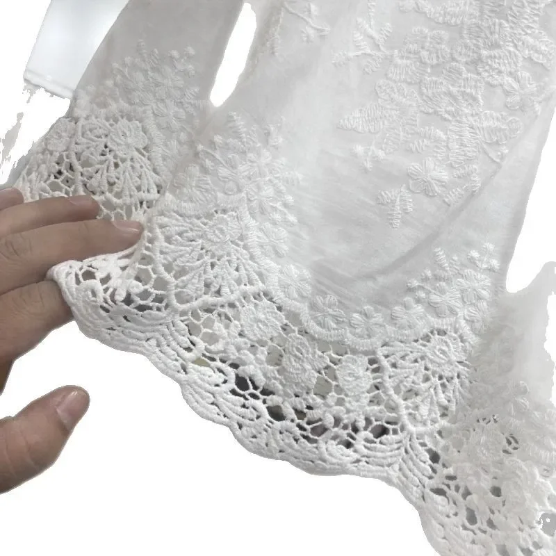 Mezza gonna in pizzo da donna Strato base Primavera 2025 Nuova gonna corta anti-luce in vita elastica Gonna a trapezio in fibra di poliestere 5