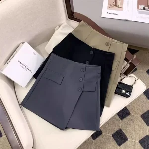 Pantaloni gonna da abito alla moda Pantaloncini corti da donna Vita alta Gonna anteriore versatile Pantaloni posteriori Pantaloni slim a gamba larga 1