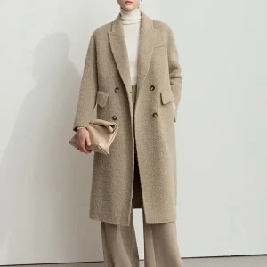 AMII Minimalismo Cappotto in lana alpaca da donna Classico doppio petto 2025 Giacca invernale in lana double face Cappotto lungo 12444126 1