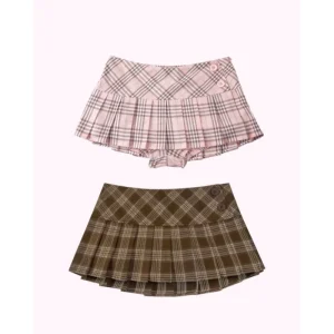 Minigonne di nicchia estetica Harajuku scozzese rosa Kawaii per le donne estate nuove gonne sexy casual per ragazza alla moda e comode 1